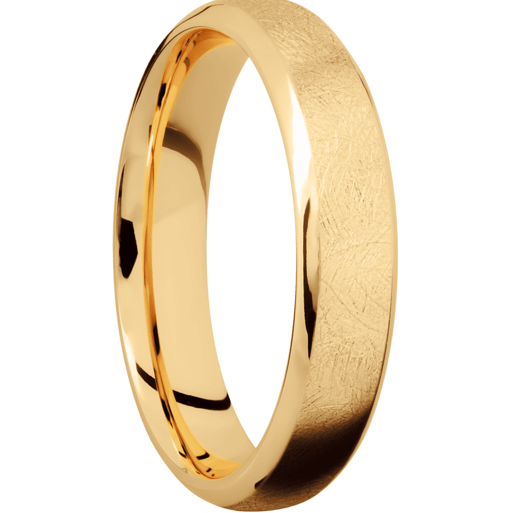 14K Yellow Gold + Distressed , Polish Finish
