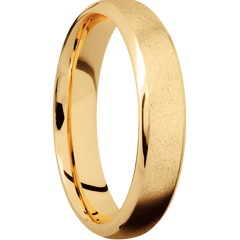 14K Yellow Gold + Distressed , Polish Finish