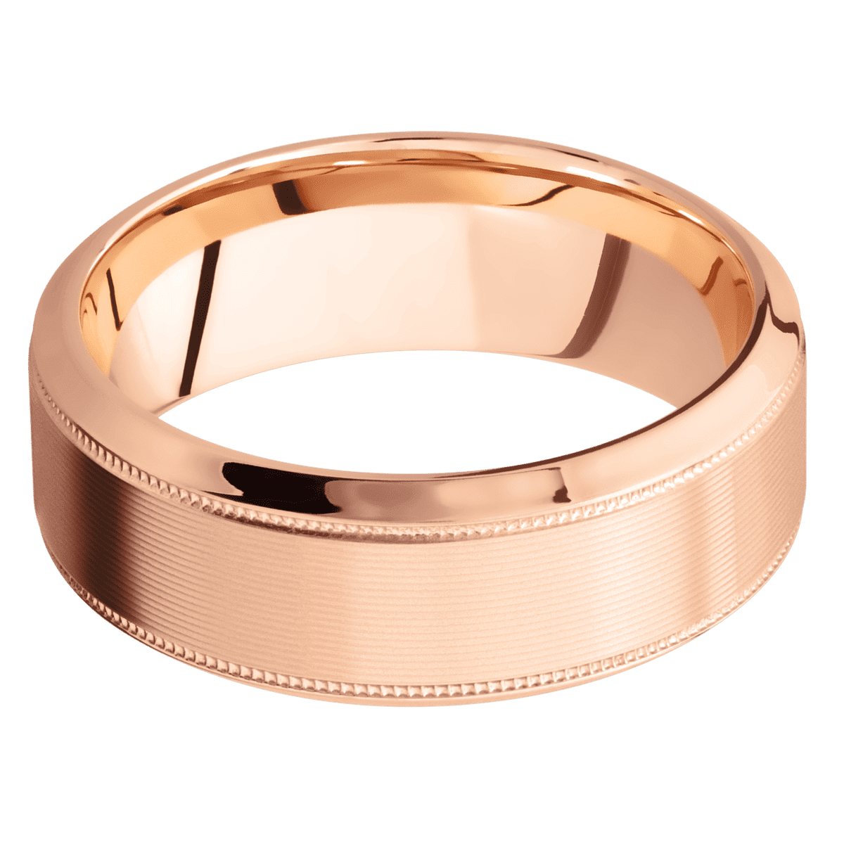 14K Rose Gold with Machine , Polish Finish