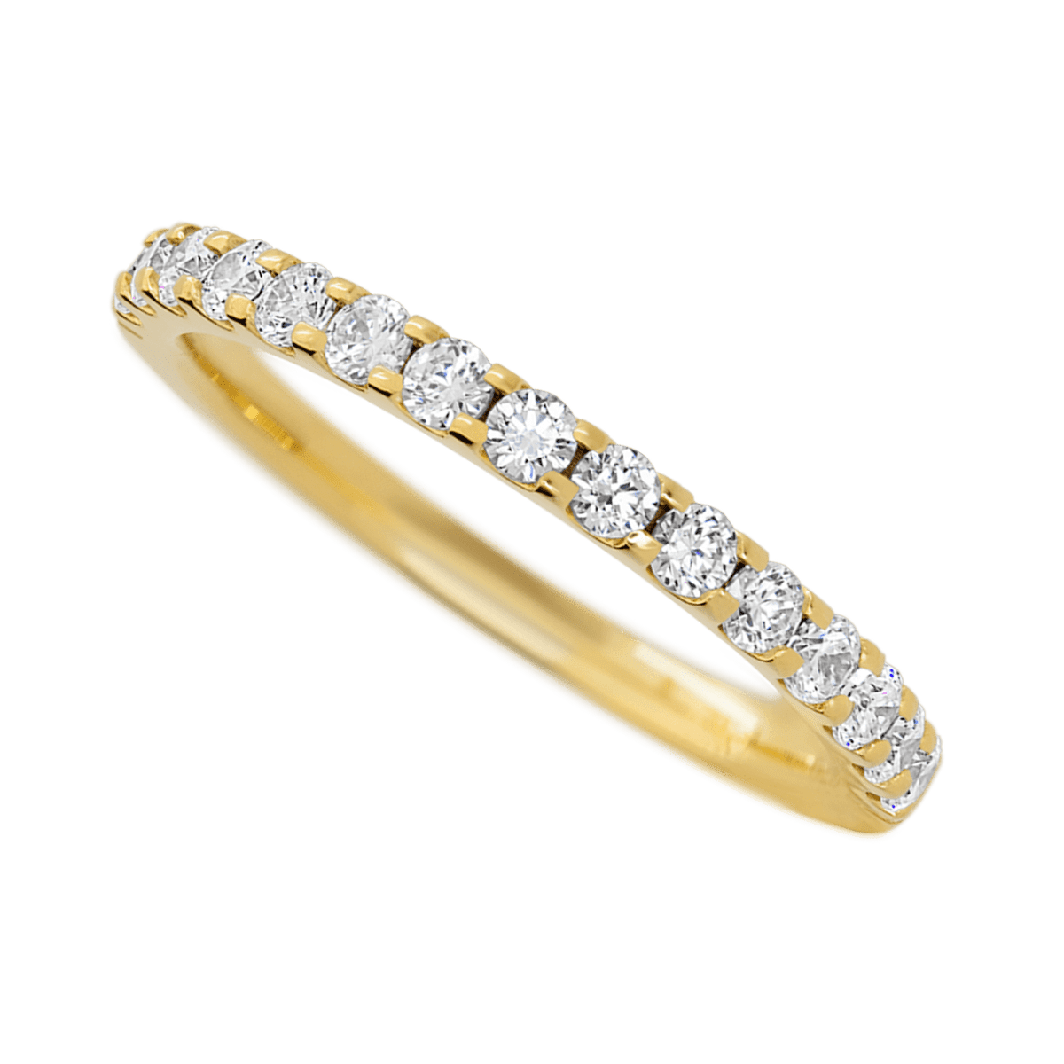 14K Yellow Gold band with 15 Round Lab Grown Diamond (ST) having TCW-.45