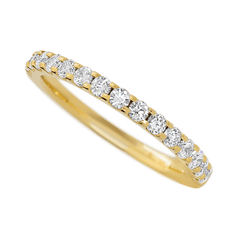 14K Yellow Gold band with 15 Round Lab Grown Diamond (ST) having TCW-.45