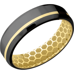 Zirconium + Polish , Polish Finish + 14K Yellow Gold