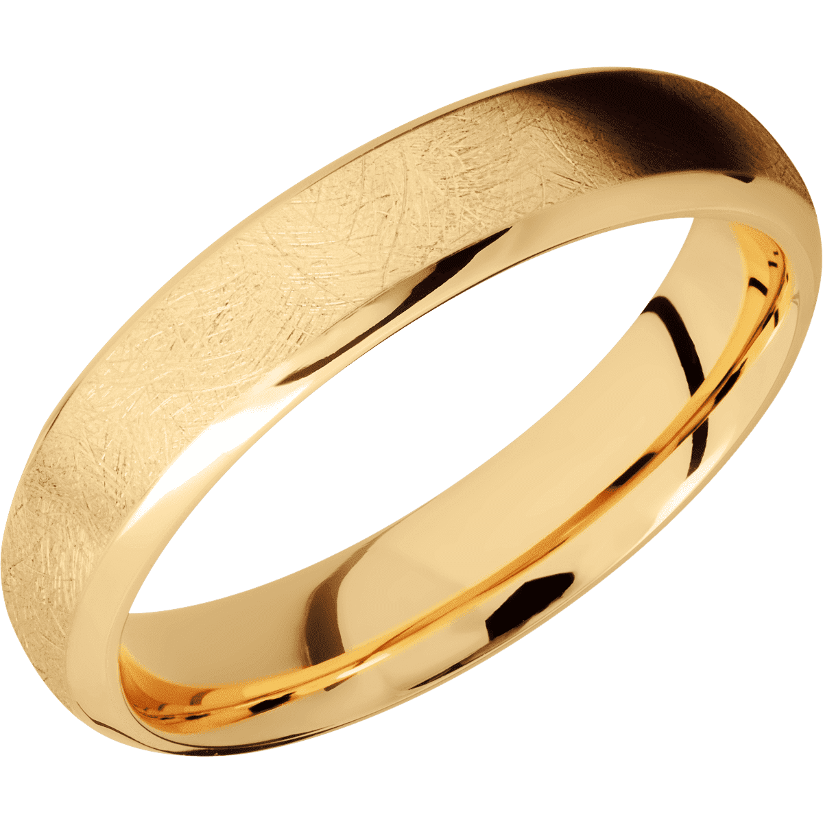 14K Yellow Gold + Distressed , Polish Finish
