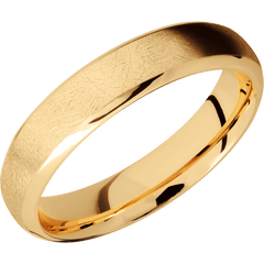 14K Yellow Gold + Distressed , Polish Finish