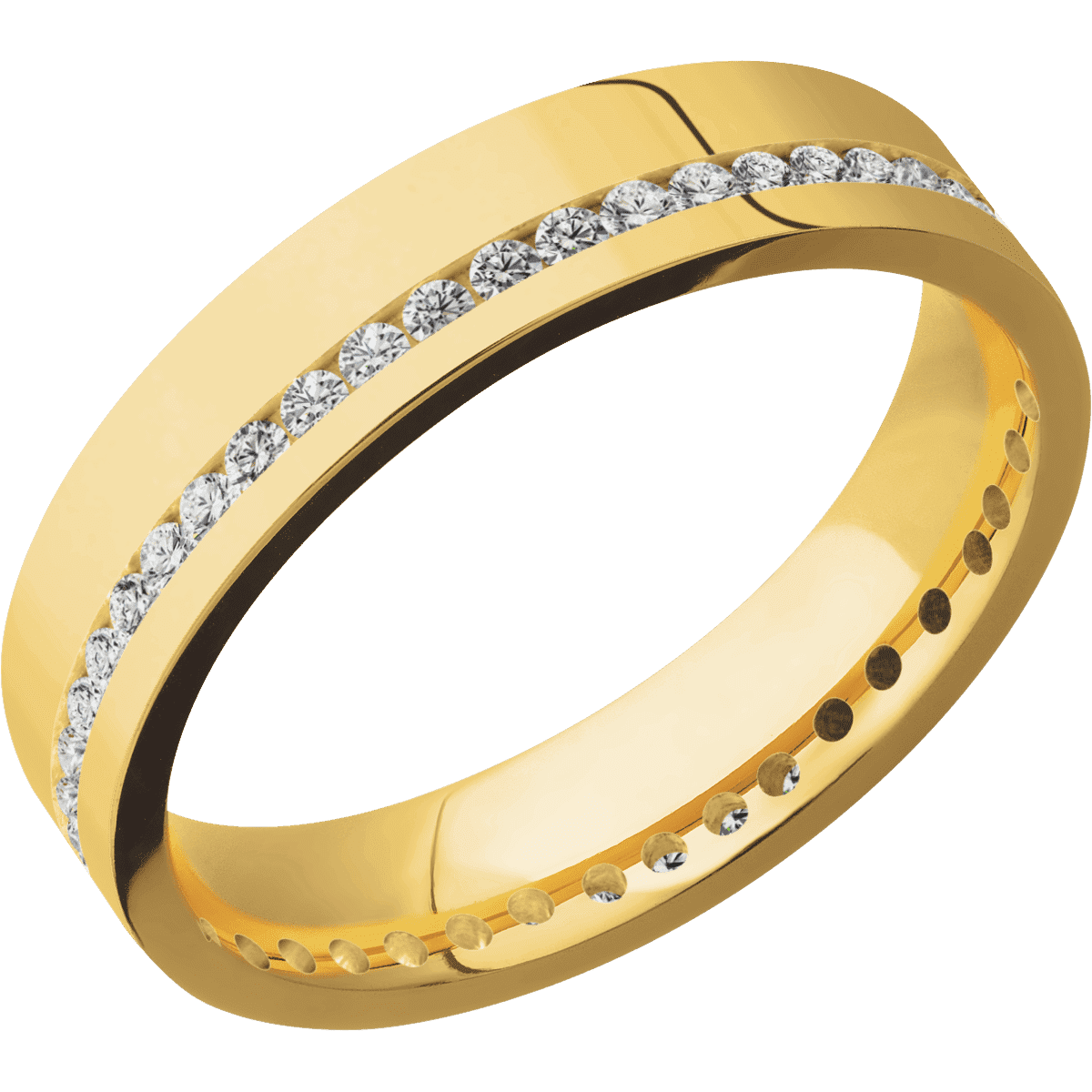 18K Yellow Gold + Polish Finish