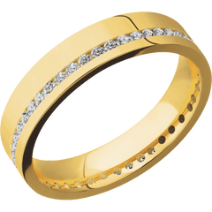 18K Yellow Gold + Polish Finish