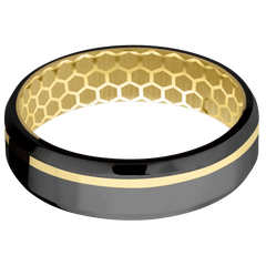 Zirconium + Polish , Polish Finish + 14K Yellow Gold