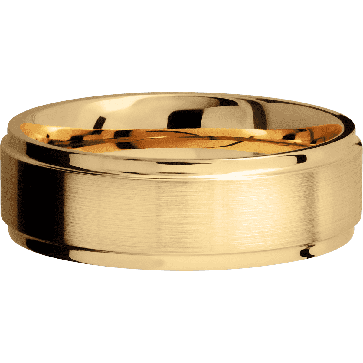 14K Yellow Gold + Satin , Polish Finish