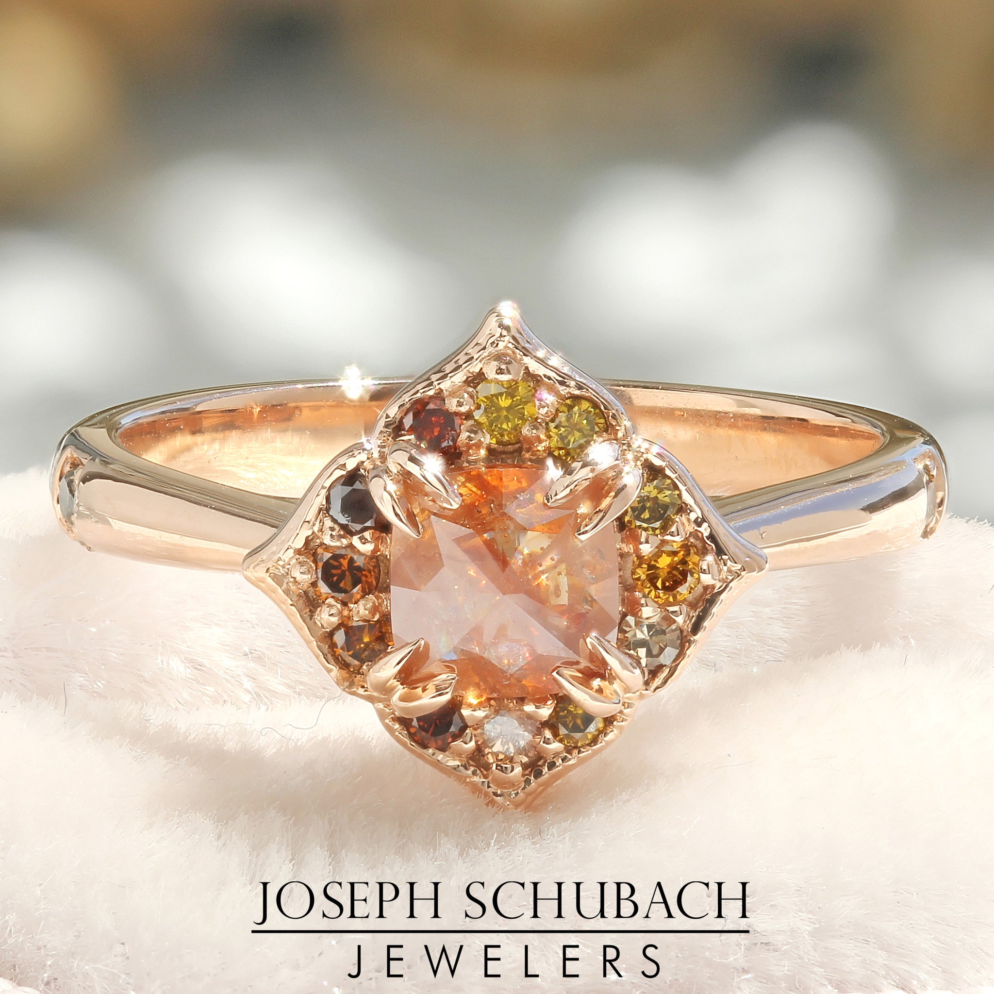 Style 104648: Autumn Rose Cut Cushion Salt and Pepper Diamond with