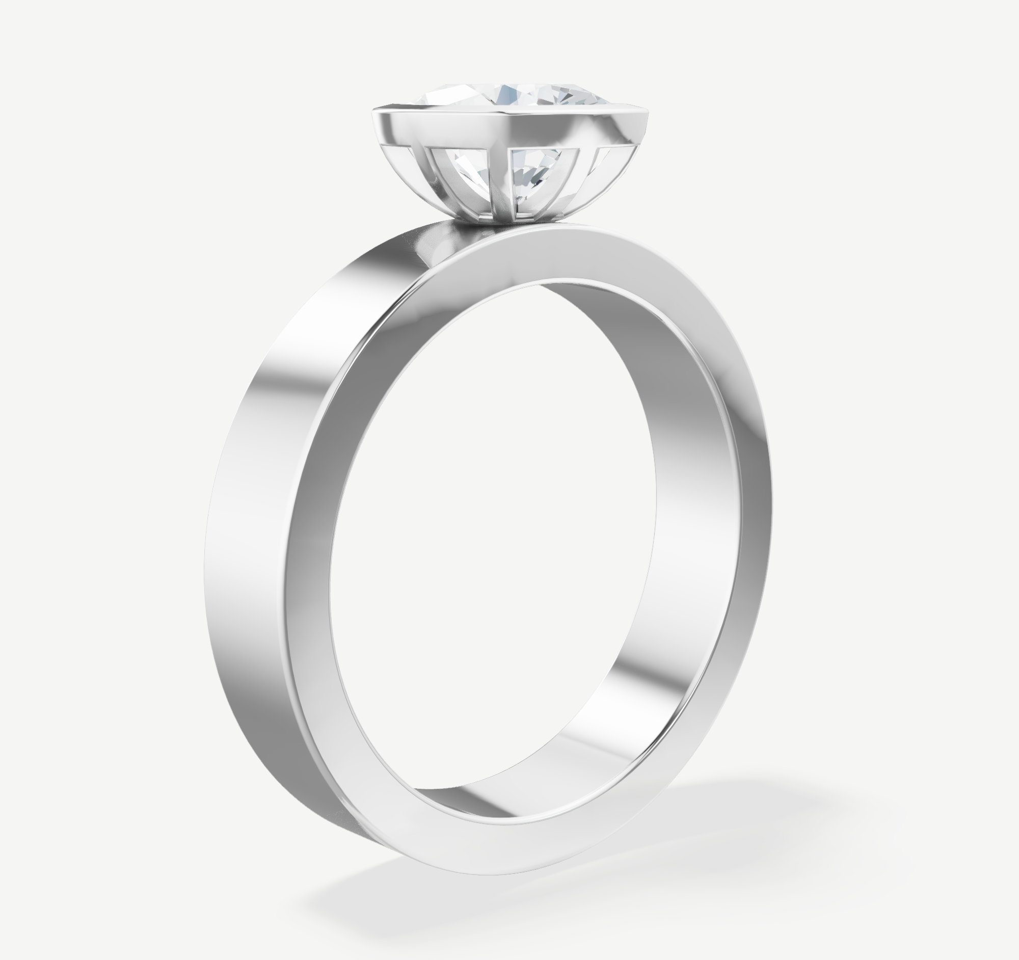style-104705:-mosaic-bezel-head-and-wide-flat-shank-engagement-ring