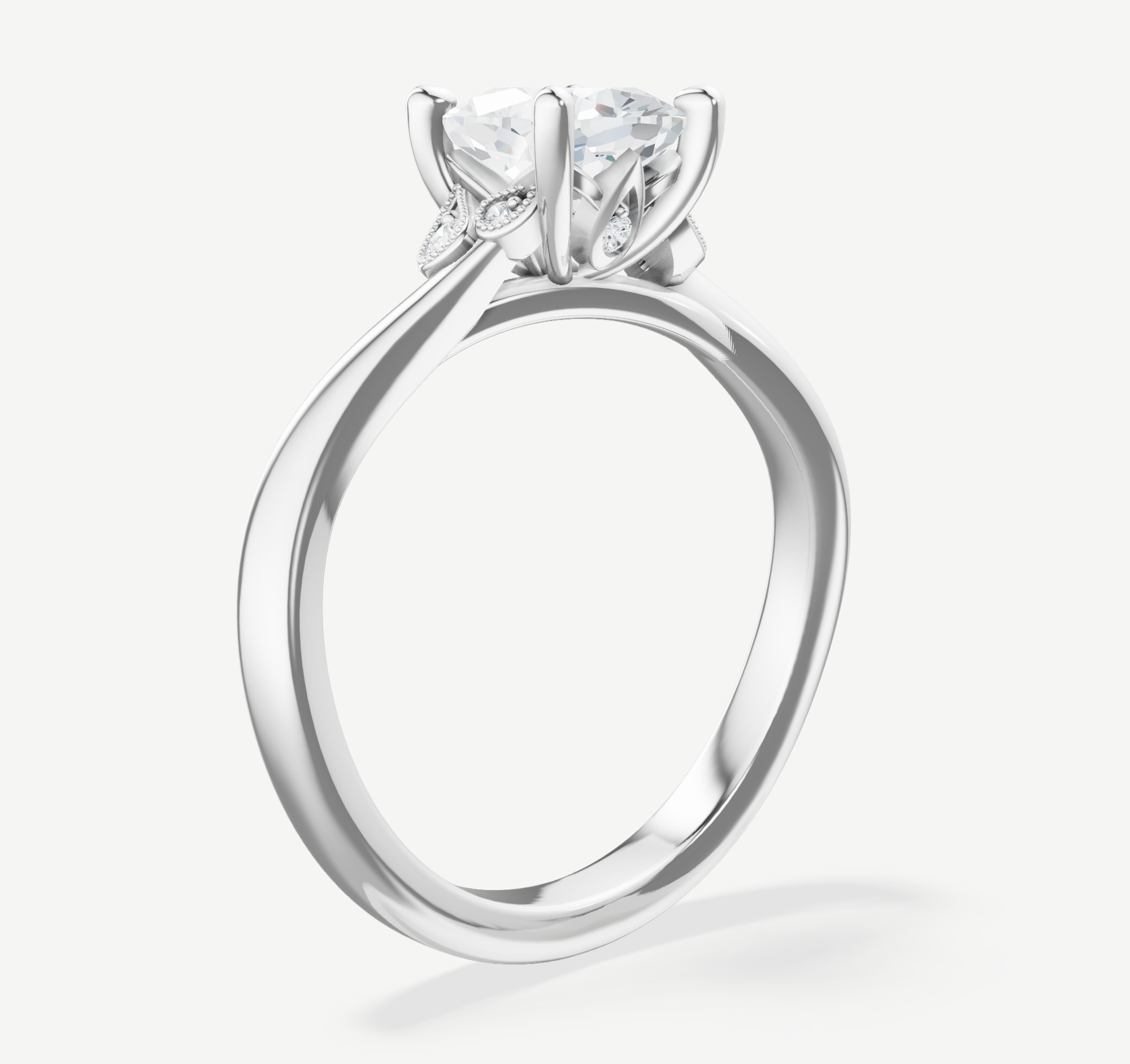 style-104685:-split-band-leaf-accent-head-and-curved-band-with-petals-shank-engagement-ring-with-lab-grown-diamonds