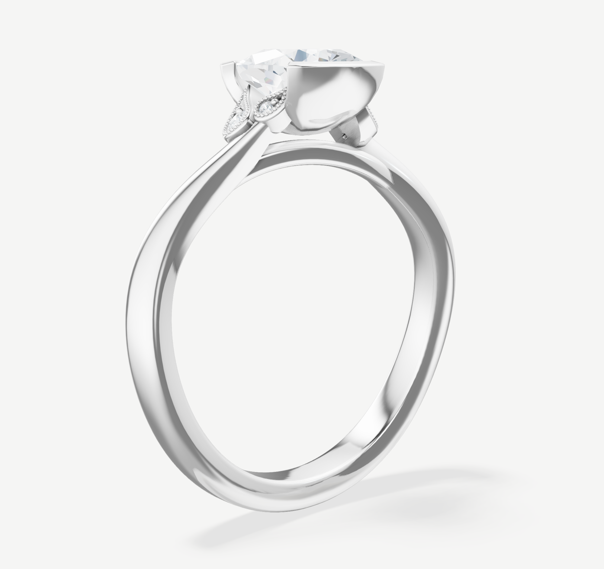 style-104684:-half-bezel-head-and-curved-band-with-petals-shank-engagement-ring-with-lab-grown-diamonds