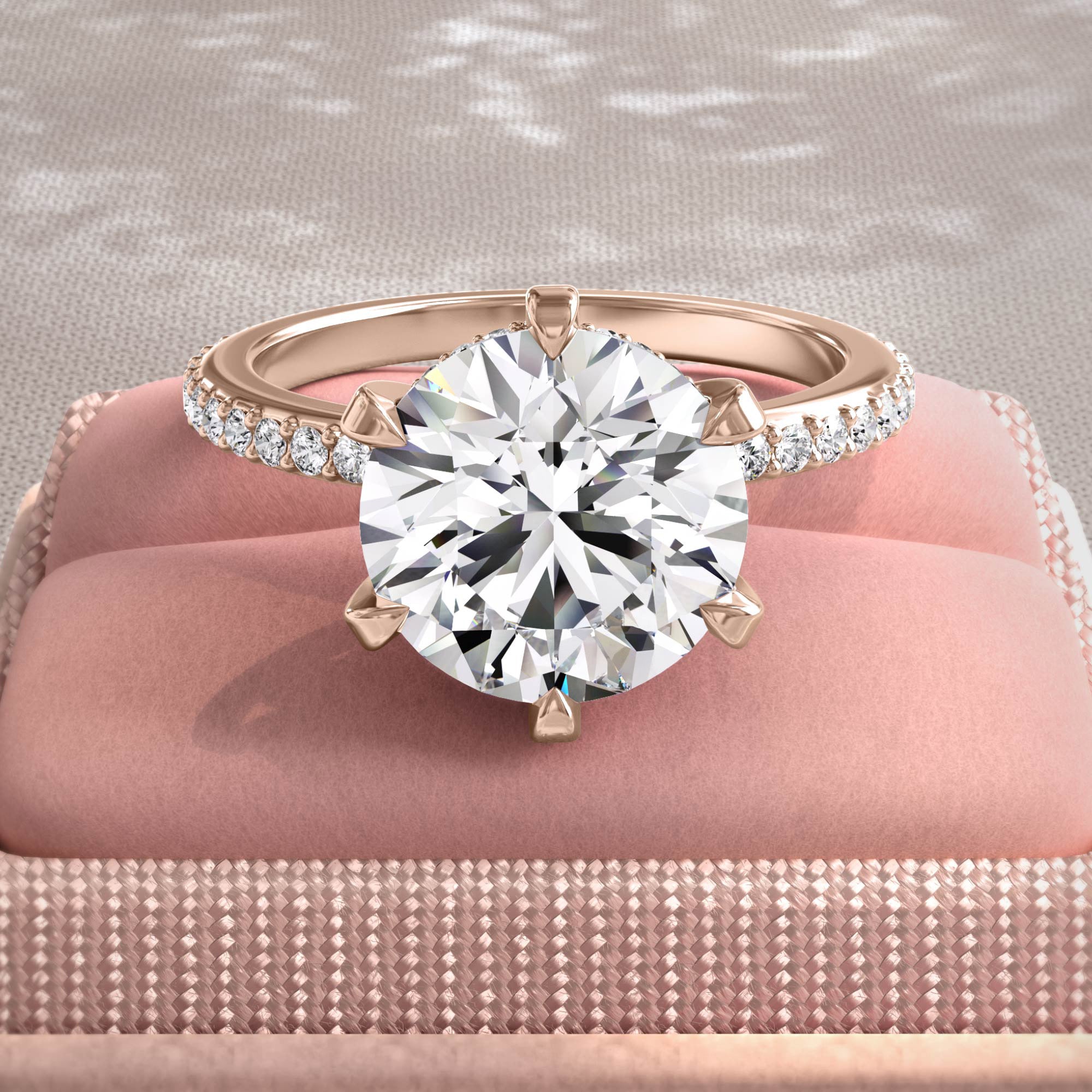 Style 104675: 6-Prong Duchess Head and Adeline Shank engagement ring with lab grown diamonds