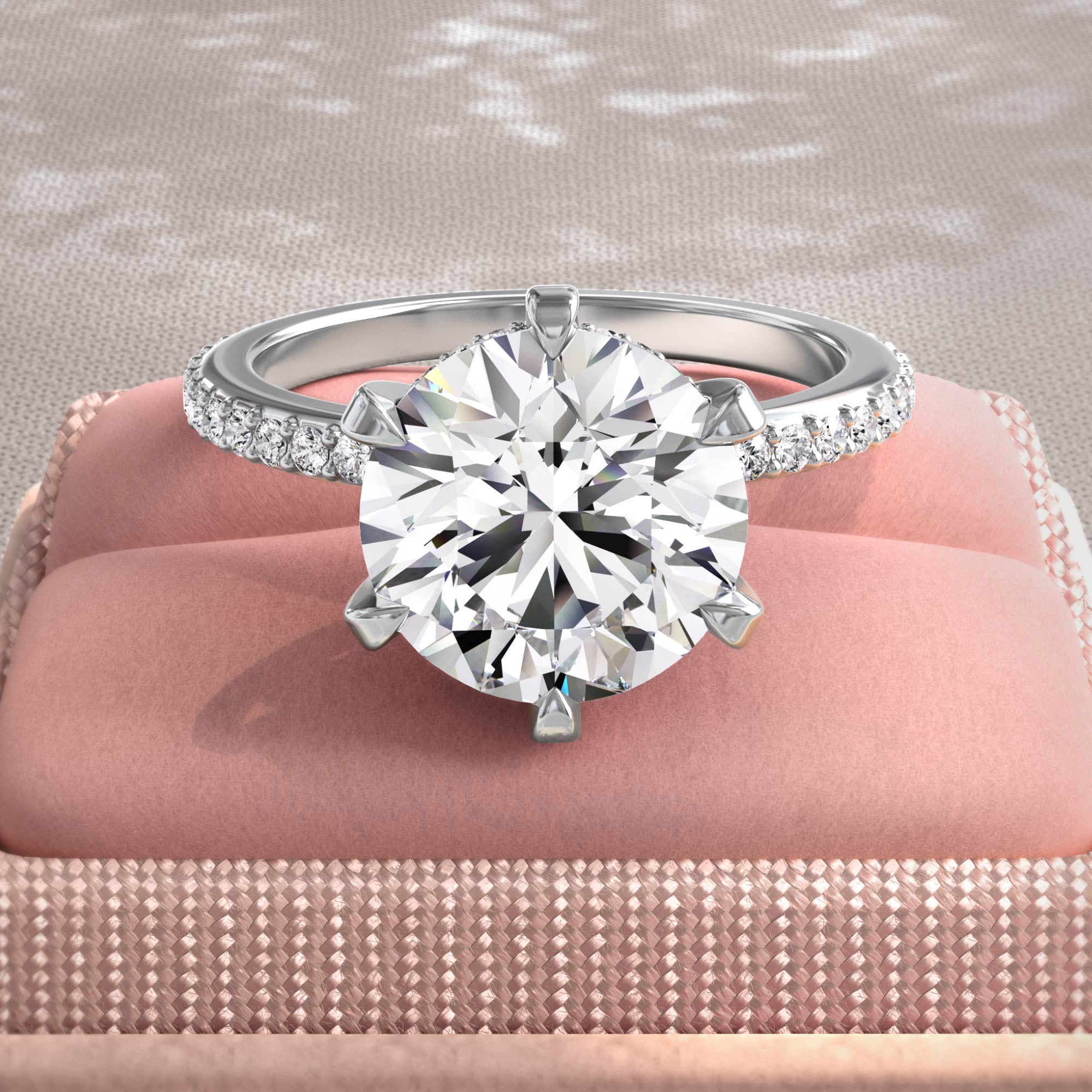 Style 104675: 6-Prong Duchess Head and Adeline Shank engagement ring with lab grown diamonds