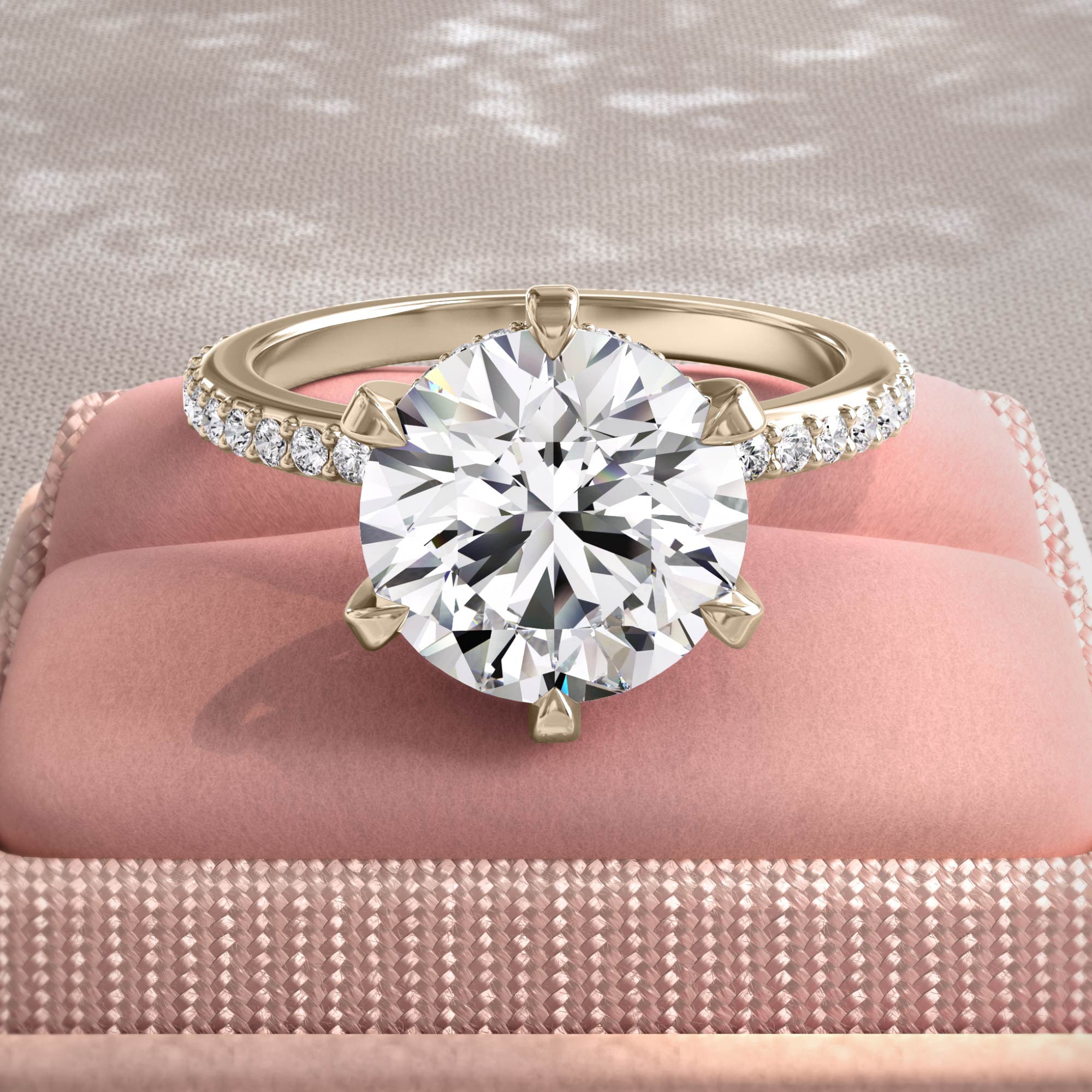 Style 104675: 6-Prong Duchess Head and Adeline Shank engagement ring with lab grown diamonds