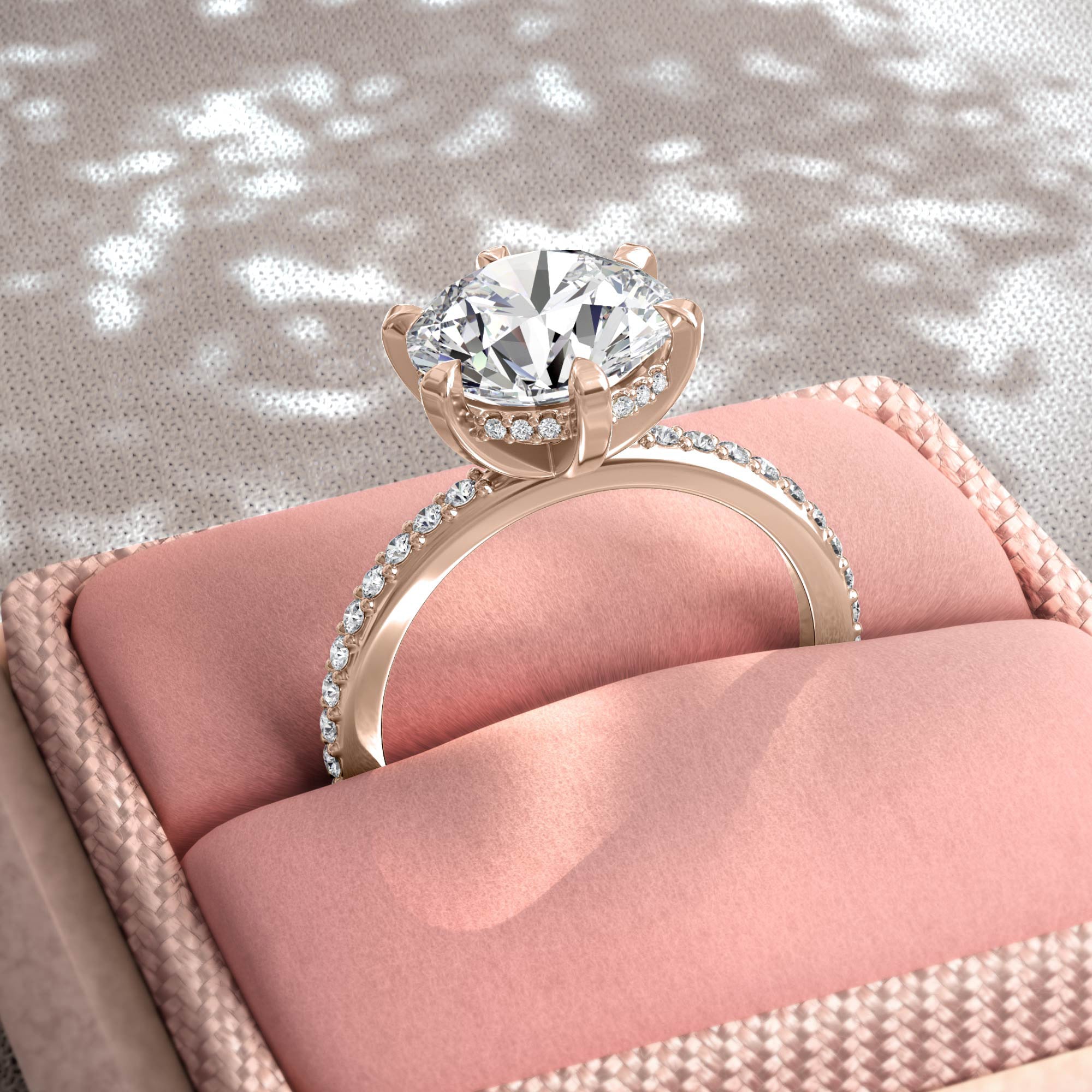 Style 104675: 6-Prong Duchess Head and Adeline Shank engagement ring with lab grown diamonds
