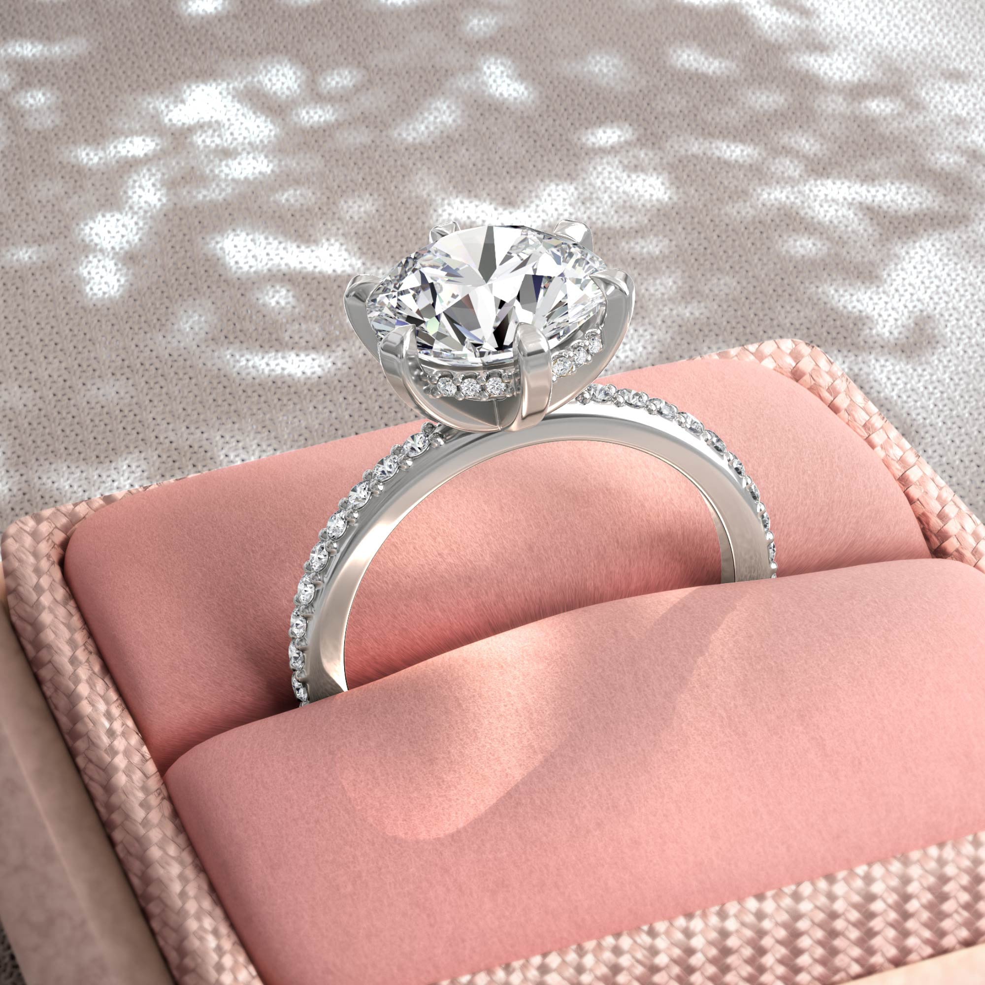Style 104675: 6-Prong Duchess Head and Adeline Shank engagement ring with lab grown diamonds