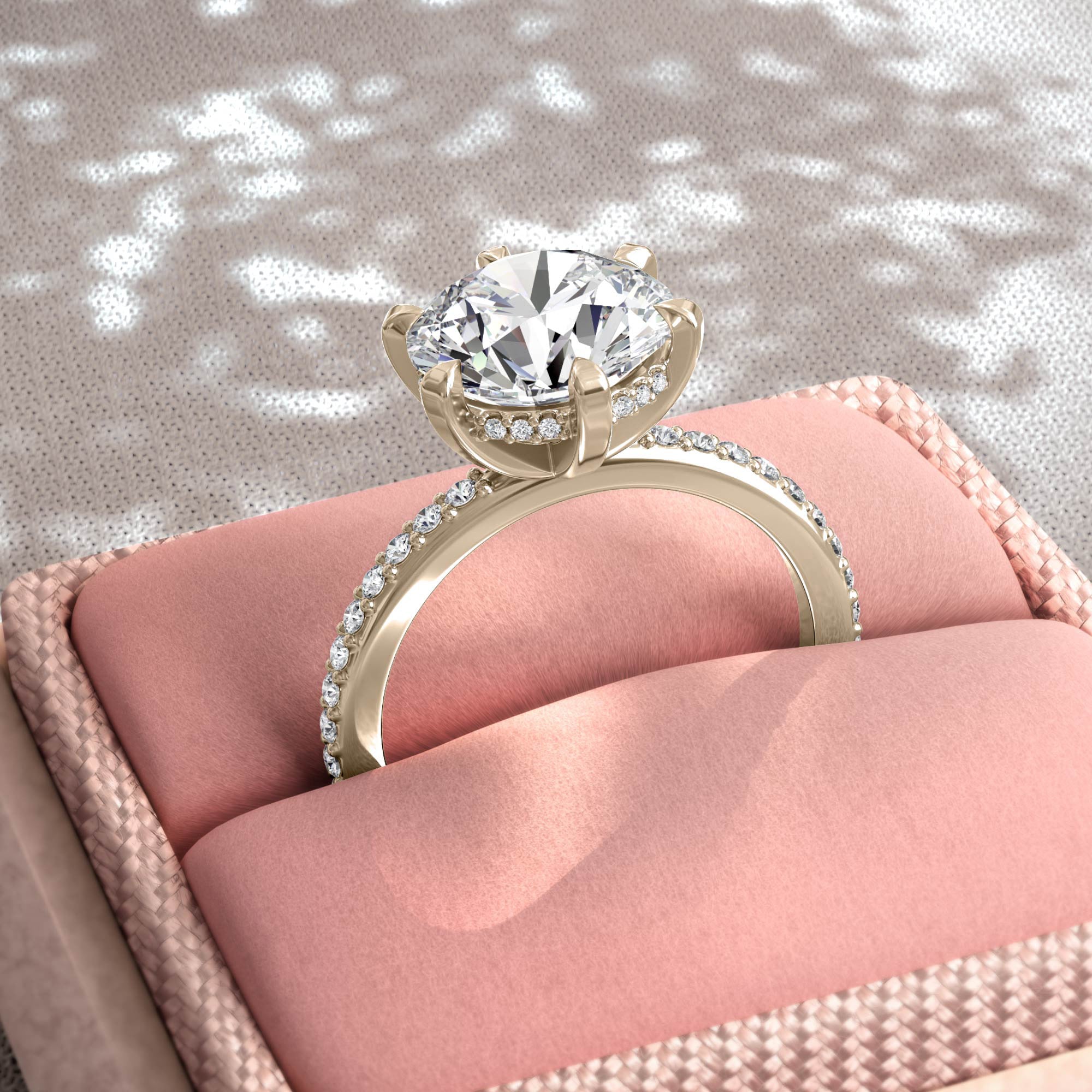 Style 104675: 6-Prong Duchess Head and Adeline Shank engagement ring with lab grown diamonds