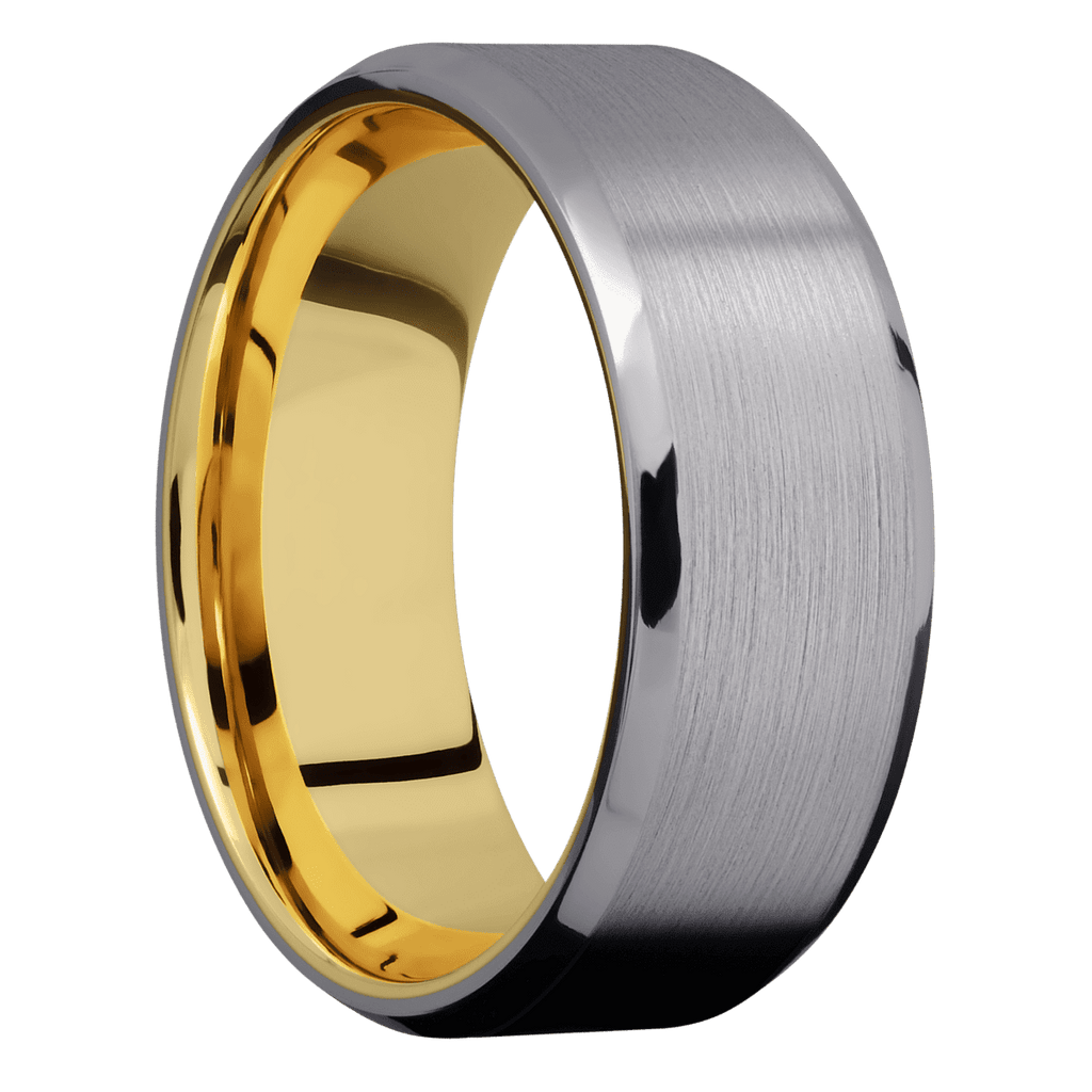 Tantalum + Satin , Polish Finish + 14K Yellow Gold
