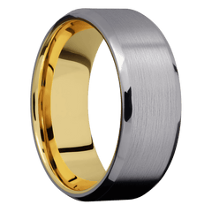 Tantalum + Satin , Polish Finish + 14K Yellow Gold