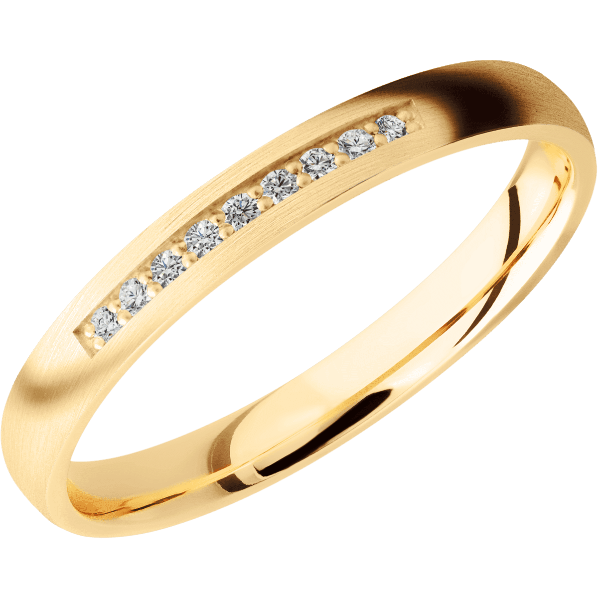 14K Yellow Gold + Satin Finish