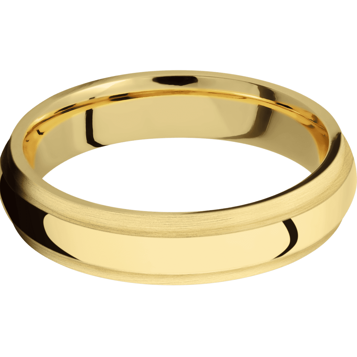 14K Yellow Gold + Polish , Satin Finish