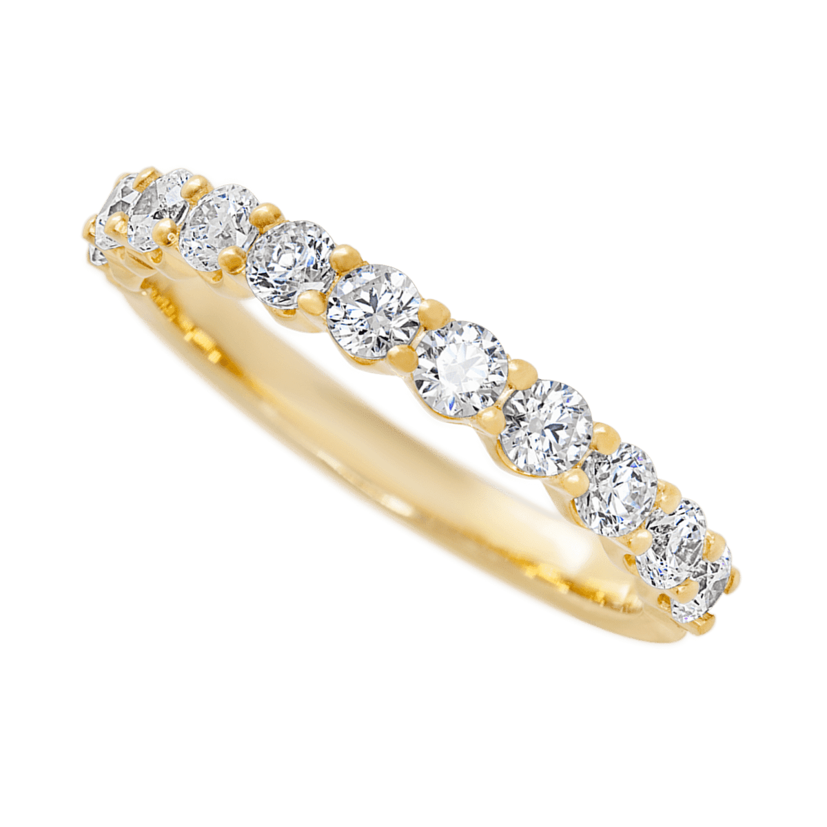 14K Yellow Gold band with 11 Round Lab Grown Diamond having TCW-.77