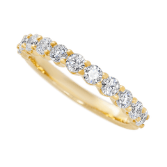 14K Yellow Gold band with 11 Round Lab Grown Diamond having TCW-.77