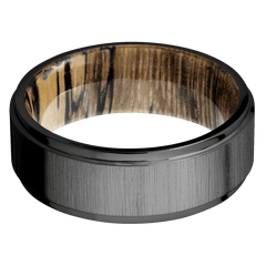 Zirconium with Crosssatinblack , Polish Finish and Spalted Tamarind