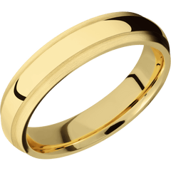 14K Yellow Gold + Polish , Satin Finish