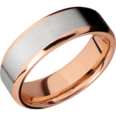 14K Rose Gold with Polish , Polish Finish and 14K White Gold Inlay