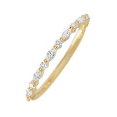 14K Yellow Gold band with 7 Round and 6 Marquise Lab Grown Diamond having TCW-.28