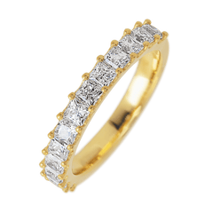 18K Yellow Gold band with 13 Princess Diamond having TCW-1.3