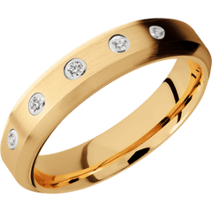 14K Yellow Gold + Satin , Satin Finish