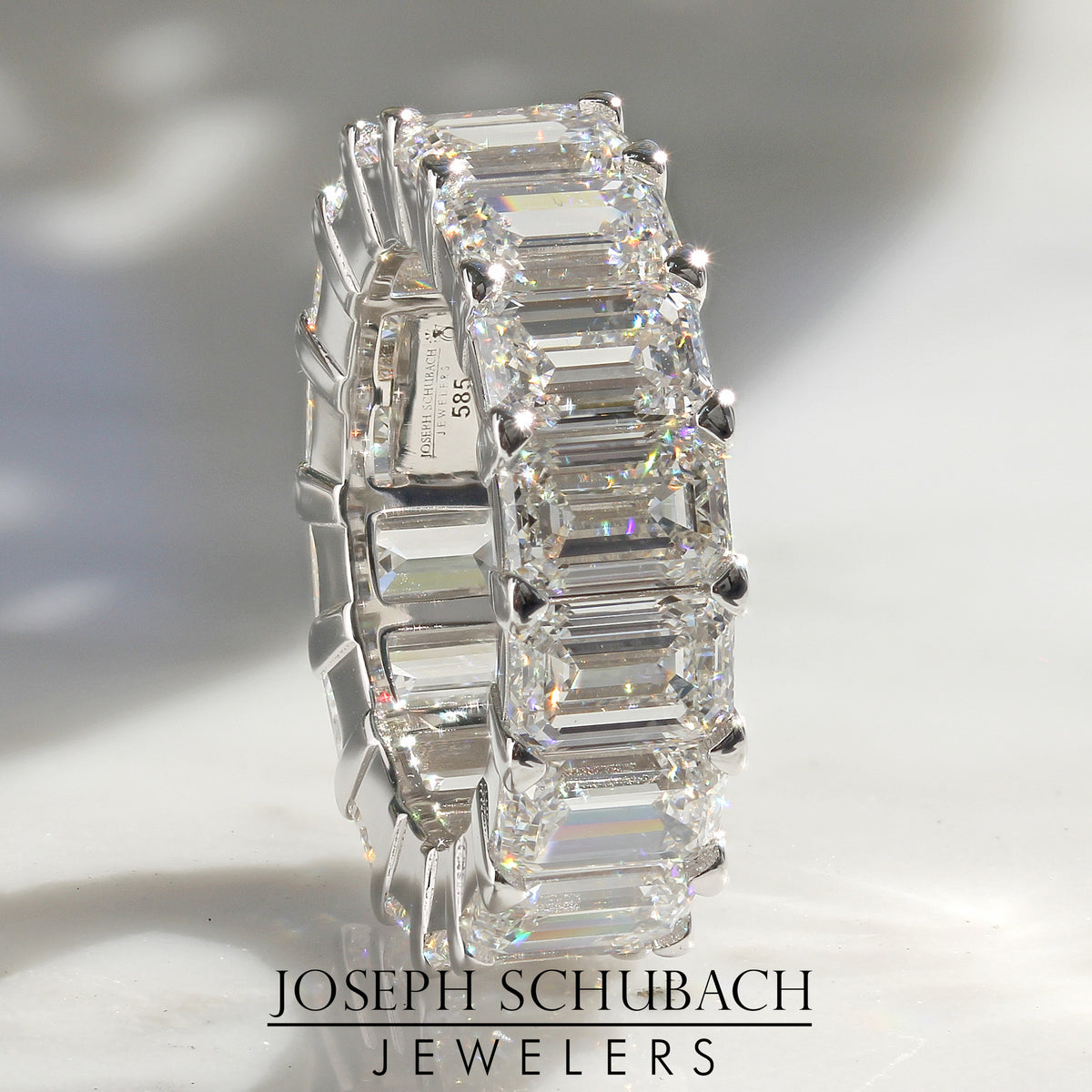 Style 104650: Emerald Cut Diamond Eternity Band