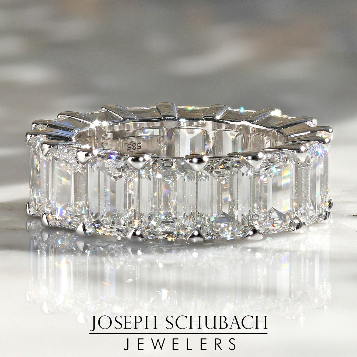 Style 104650: Emerald Cut Diamond Eternity Band