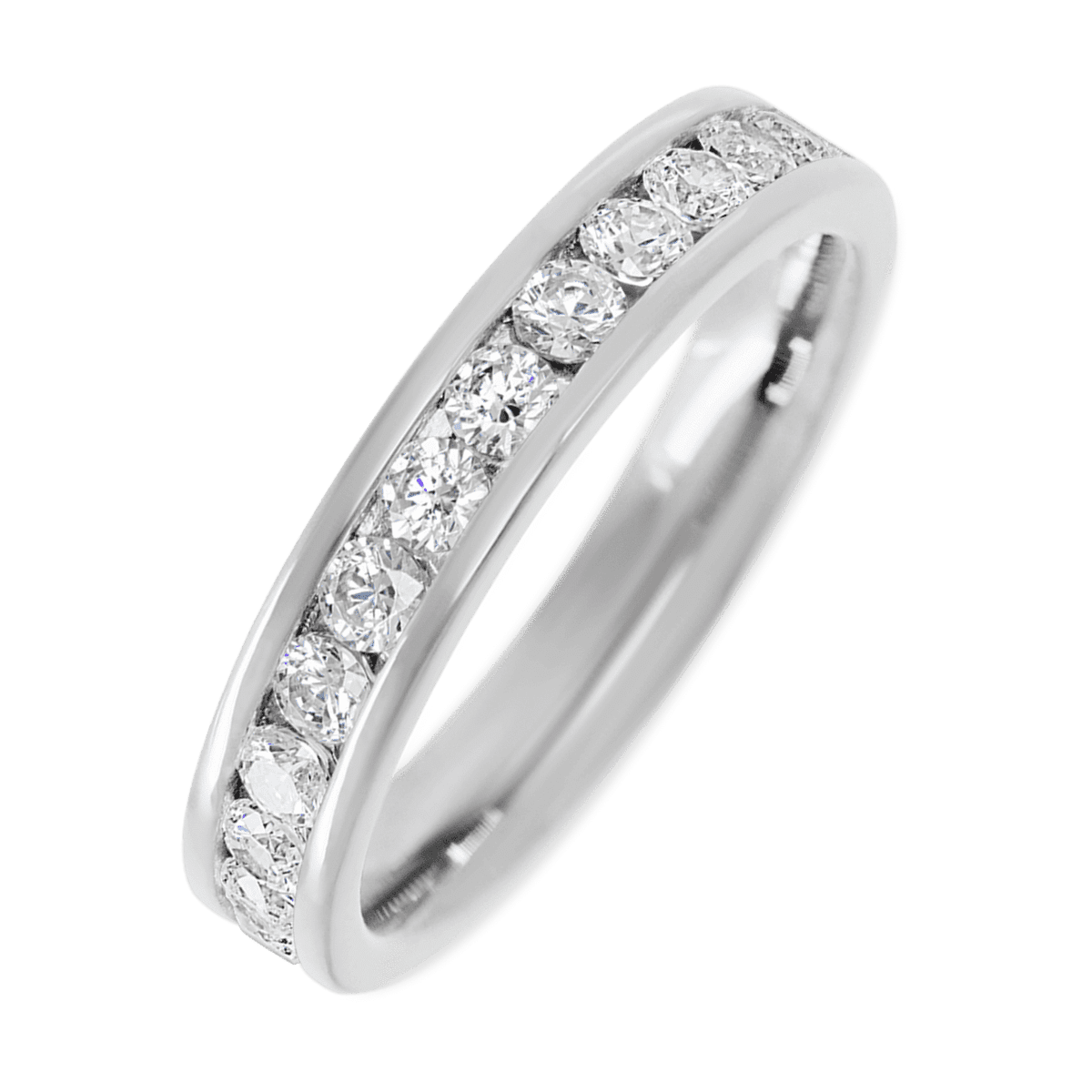 14K White Gold band with 13 Round Lab Grown Diamond (ST) having TCW-.65