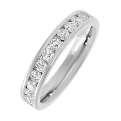 14K White Gold band with 13 Round Lab Grown Diamond (ST) having TCW-.65