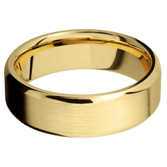 14K Yellow Gold + Satin , Polish Finish