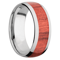 Titanium with Polish Finish and Red Heart Inlay