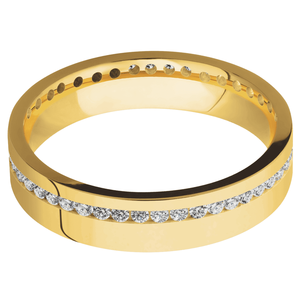 18K Yellow Gold + Polish Finish