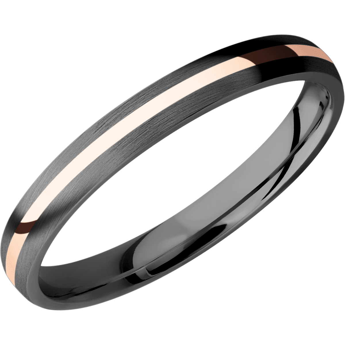 Zirconium with Satin Finish and 14K Rose Gold Inlay