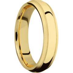14K Yellow Gold + Polish , Satin Finish