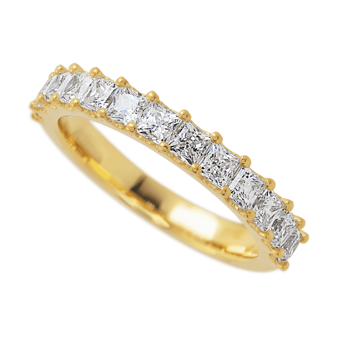 18K Yellow Gold band with 13 Princess Diamond having TCW-1.3