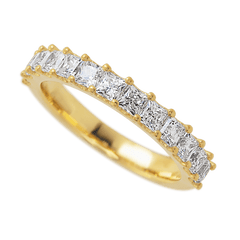 18K Yellow Gold band with 13 Princess Diamond having TCW-1.3