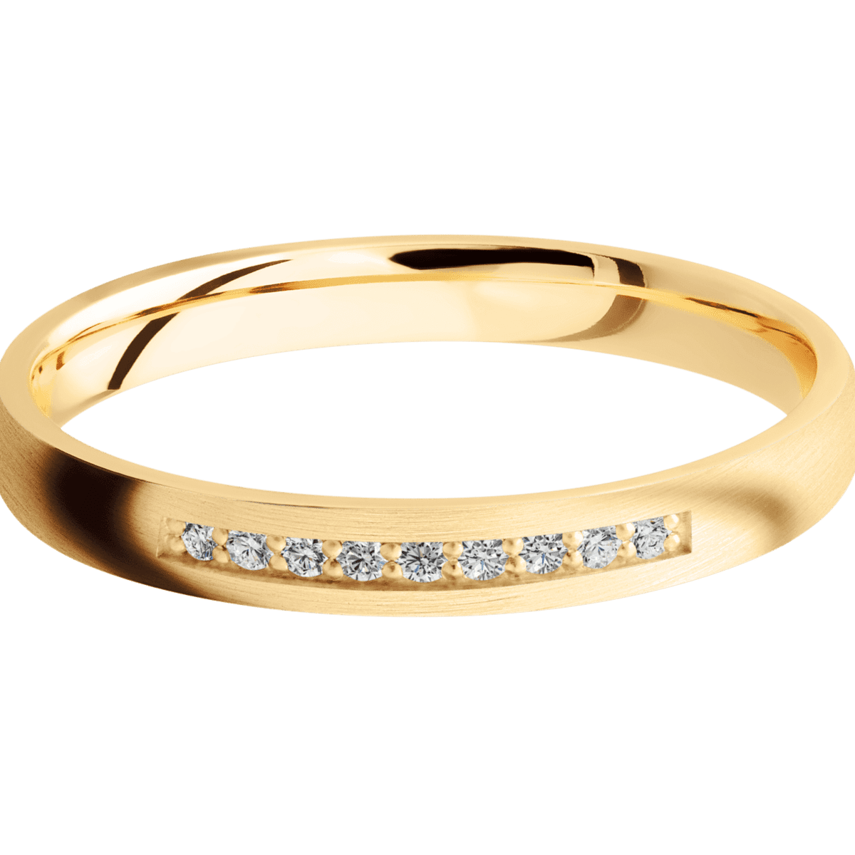14K Yellow Gold + Satin Finish
