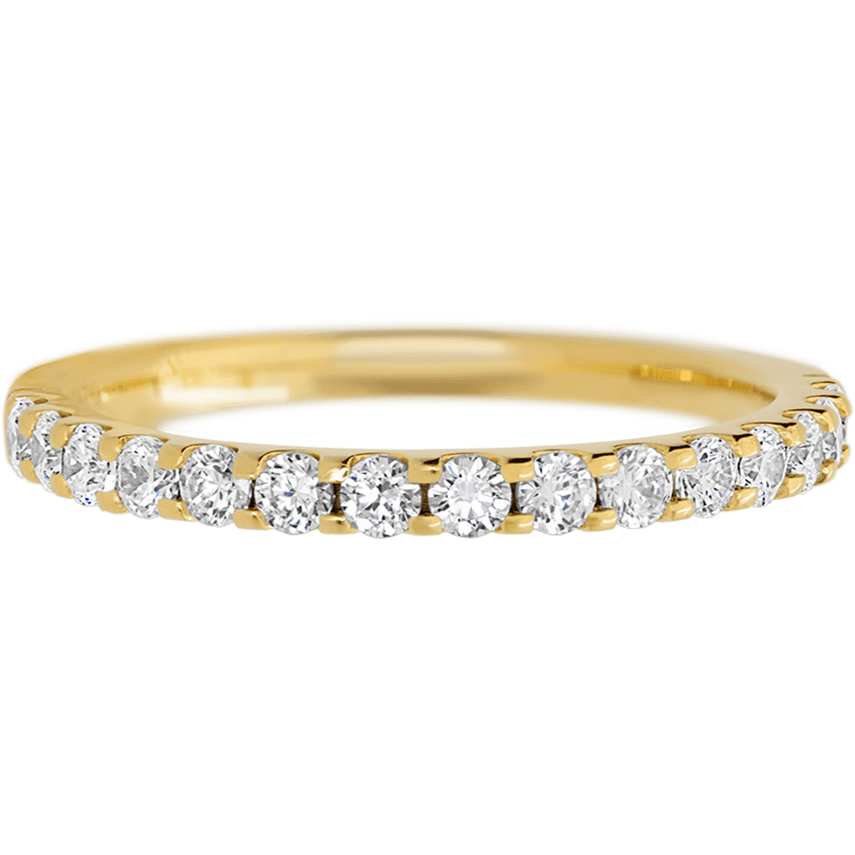 14K Yellow Gold band with 15 Round Lab Grown Diamond (ST) having TCW-.45