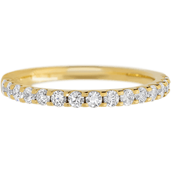 14K Yellow Gold band with 15 Round Lab Grown Diamond (ST) having TCW-.45