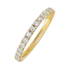 14K Yellow Gold band with 15 Round Lab Grown Diamond (ST) having TCW-.45
