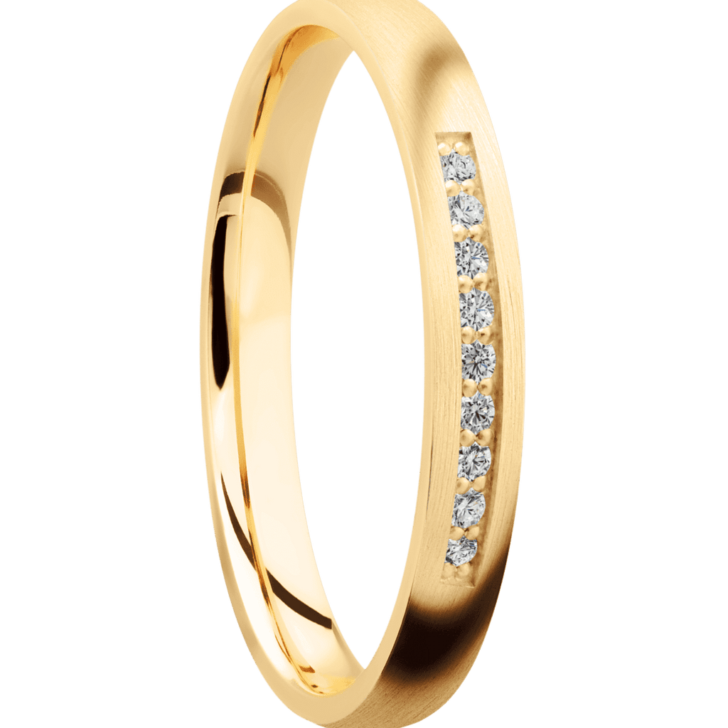 14K Yellow Gold + Satin Finish